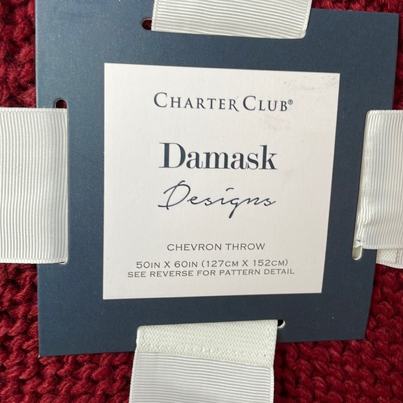 NWT Charter Club Damask Designs Chevron Tassel Throw Blanket - Picture 2 of 3